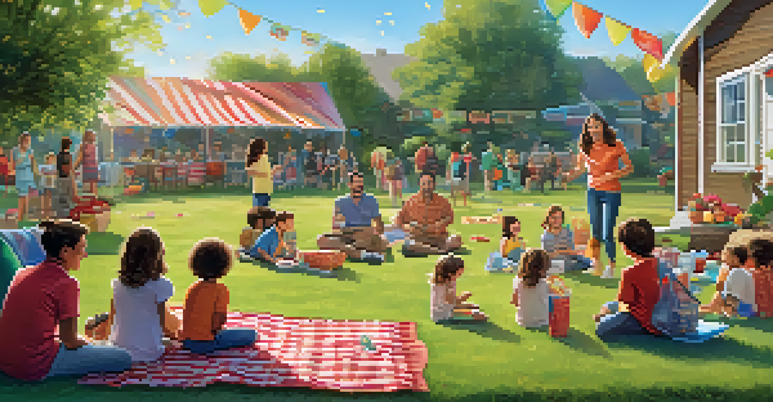 Children enjoying games and face painting at a family-friendly outdoor movie night, with picnic blankets and a cheerful atmosphere.