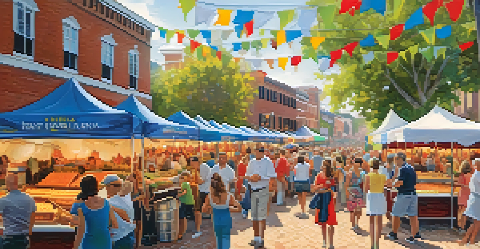 Families enjoying the Carolina Italian Festival with food stalls and grape stomping activities.