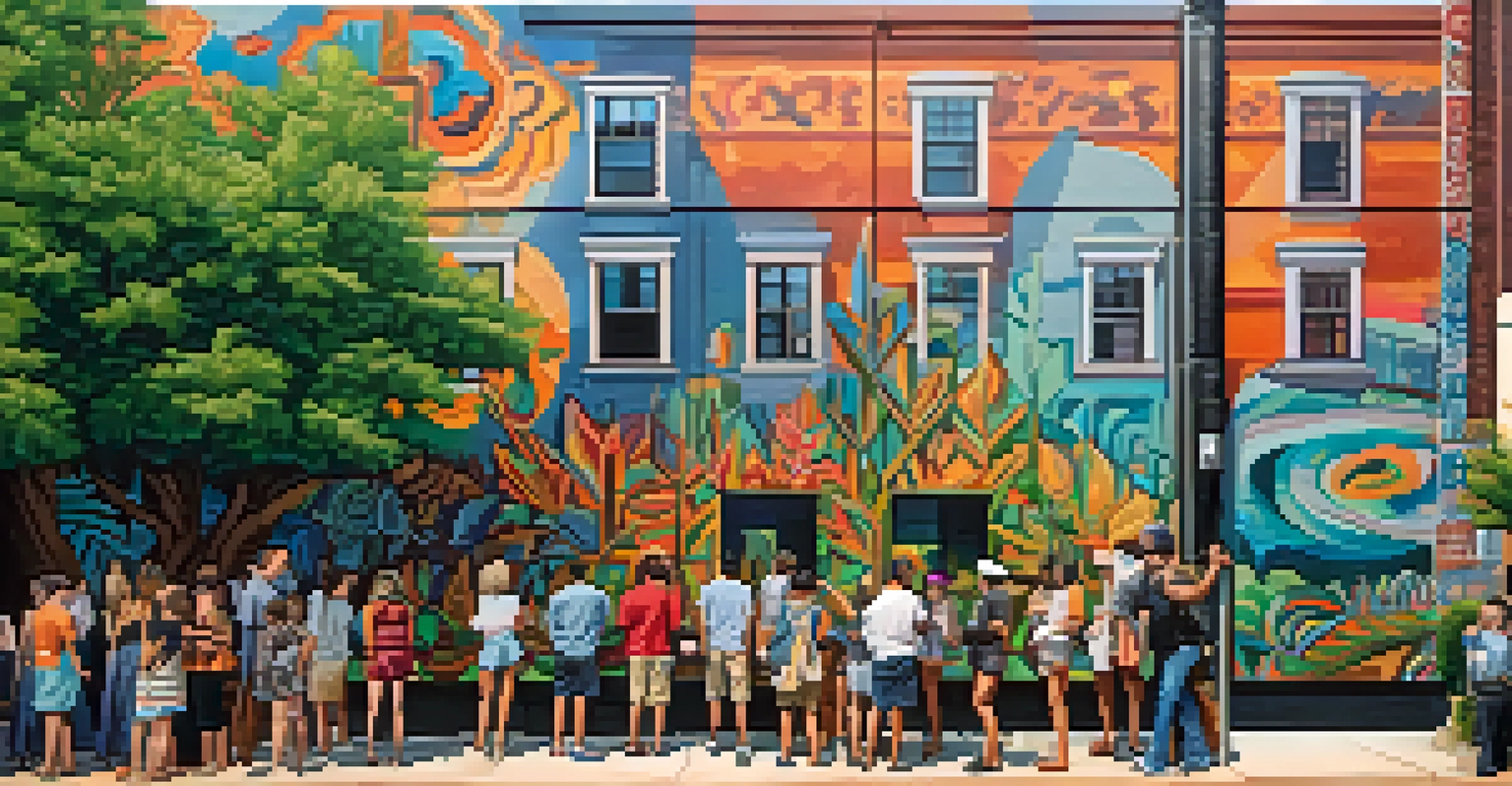 A detailed mural on a building in Charlotte, showcasing vibrant colors and designs that reflect the city's cultural heritage.