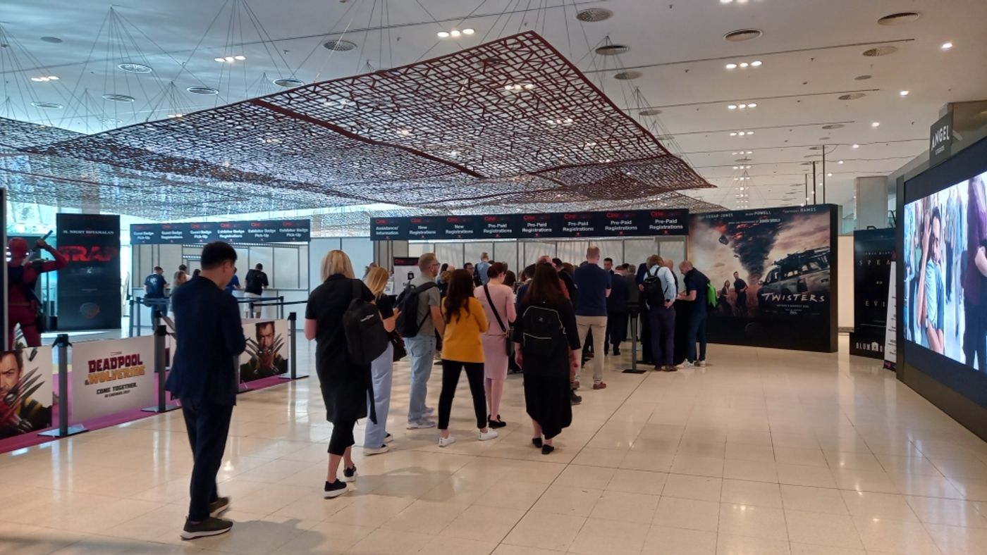Attendees waiting to get their batch to CineEurope 2024