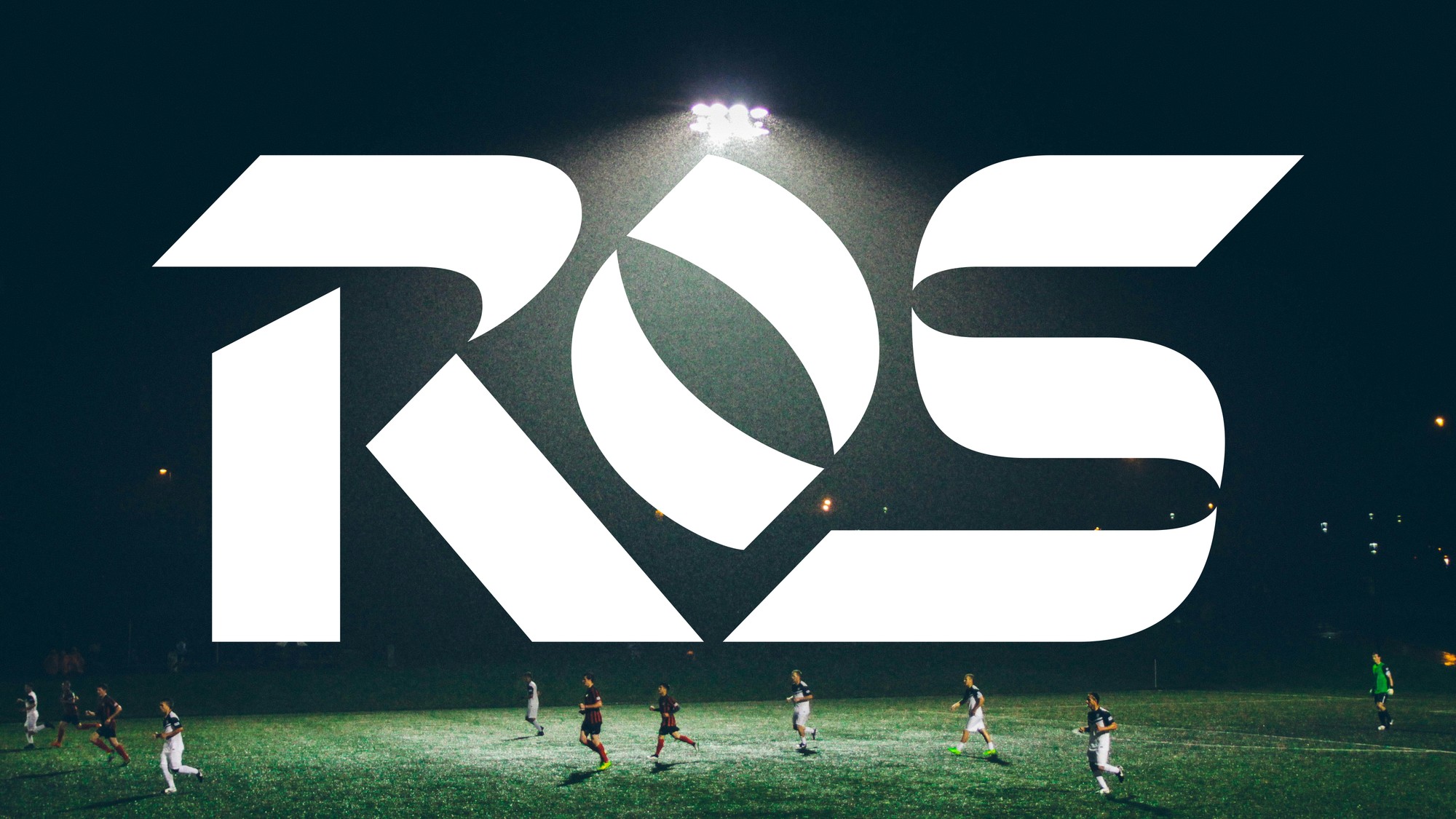 ROS logo with soccer field behind