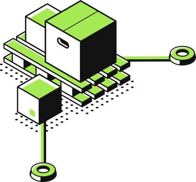 Isometric illustration of shipping crates