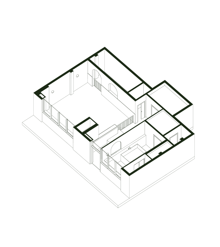 Axonometria de l'Espai Mimitú per Habitada Estudi d'Arquitectura