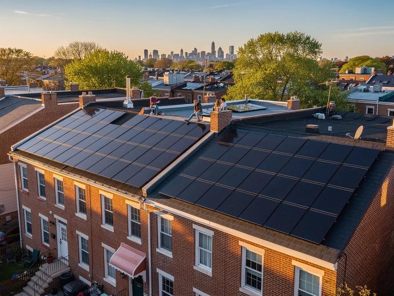 Solar panels on a DC rowhouse roof illustrating solar PPA pros and cons for Washington DC homeowners