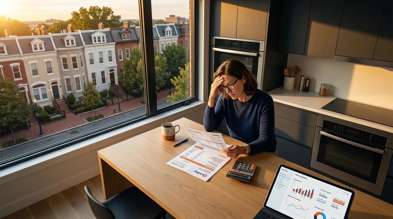 Pepco rate increase notice next to DC rooftop solar panels