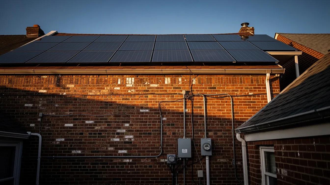 DC solar rebates 2026 — rooftop solar panels on a brick row house in Washington DC
