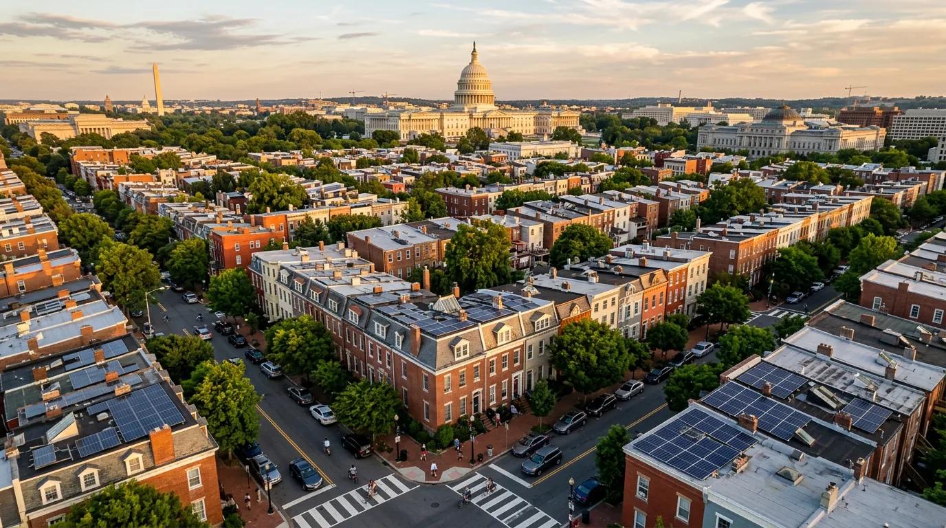 Washington DC rooftop solar panels earning SREC income