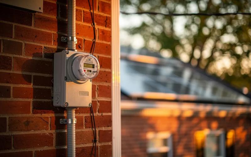 Pepco utility meter on a DC rowhouse during solar interconnection process