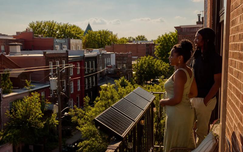 South-facing DC balcony with small plug-in solar panels—balcony solar DC case study setting