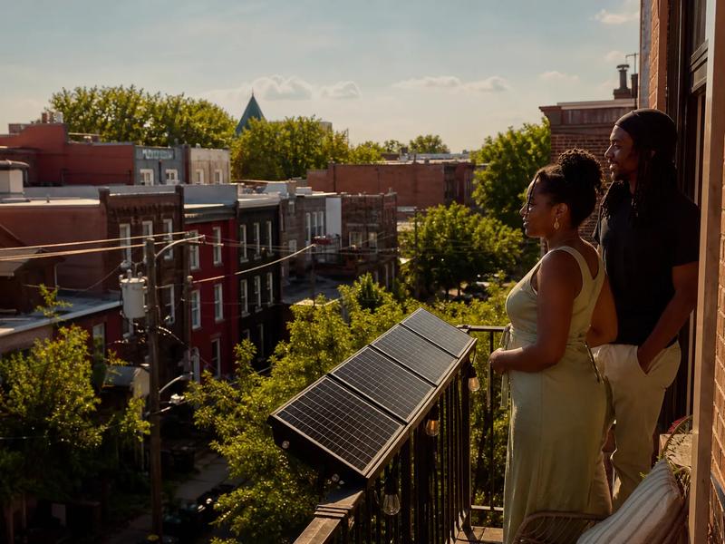 South-facing DC balcony with small plug-in solar panels—balcony solar DC case study setting