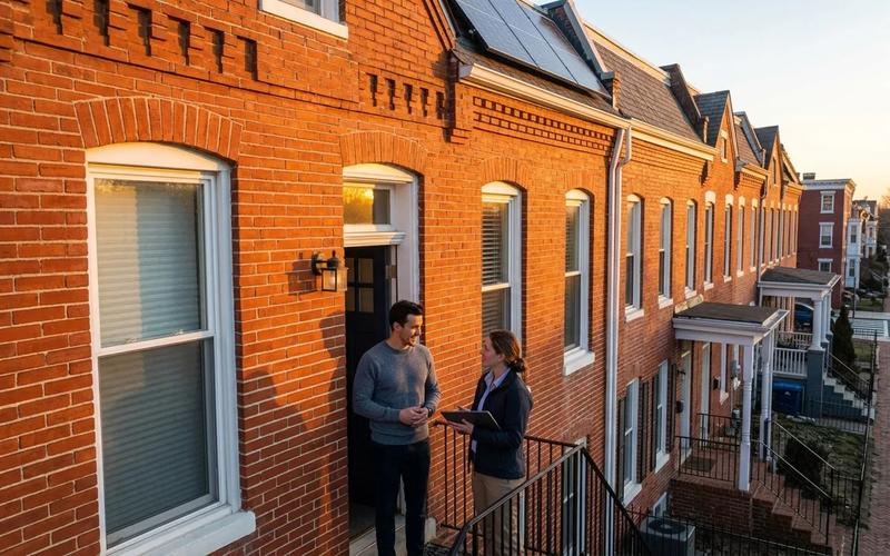 DC homeowner reviewing solar installation quotes and contracts at home