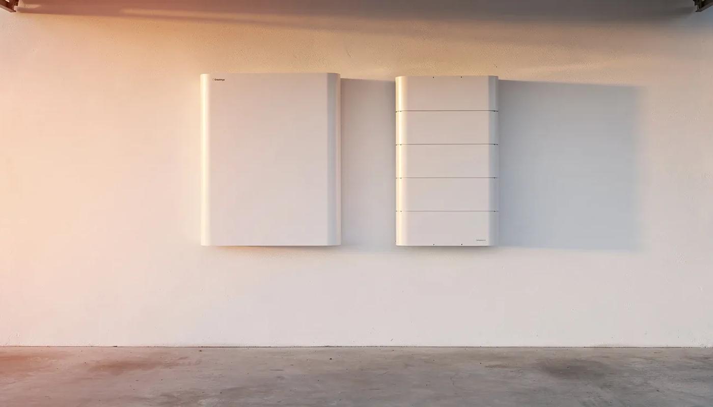 Tesla Powerwall 3 and Enphase IQ Battery 5P mounted side by side in a DC home utility room