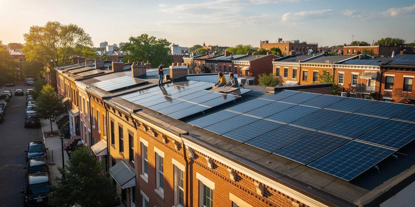Cost of solar per watt in Washington DC 2026 — installed solar panels on a DC rowhouse roof