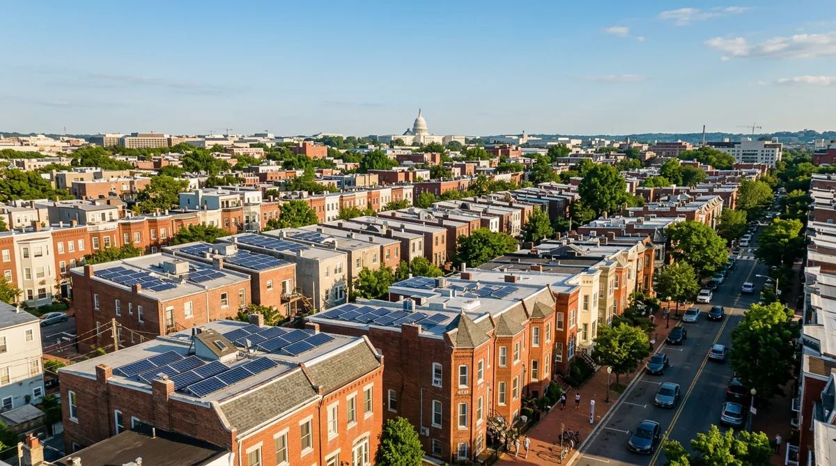 DC rowhouses with solar panels as protection against Pepco rate increases