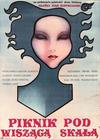 Picnic at Hanging Rock Polish film poster showing drawing of girl's face with eyes closed