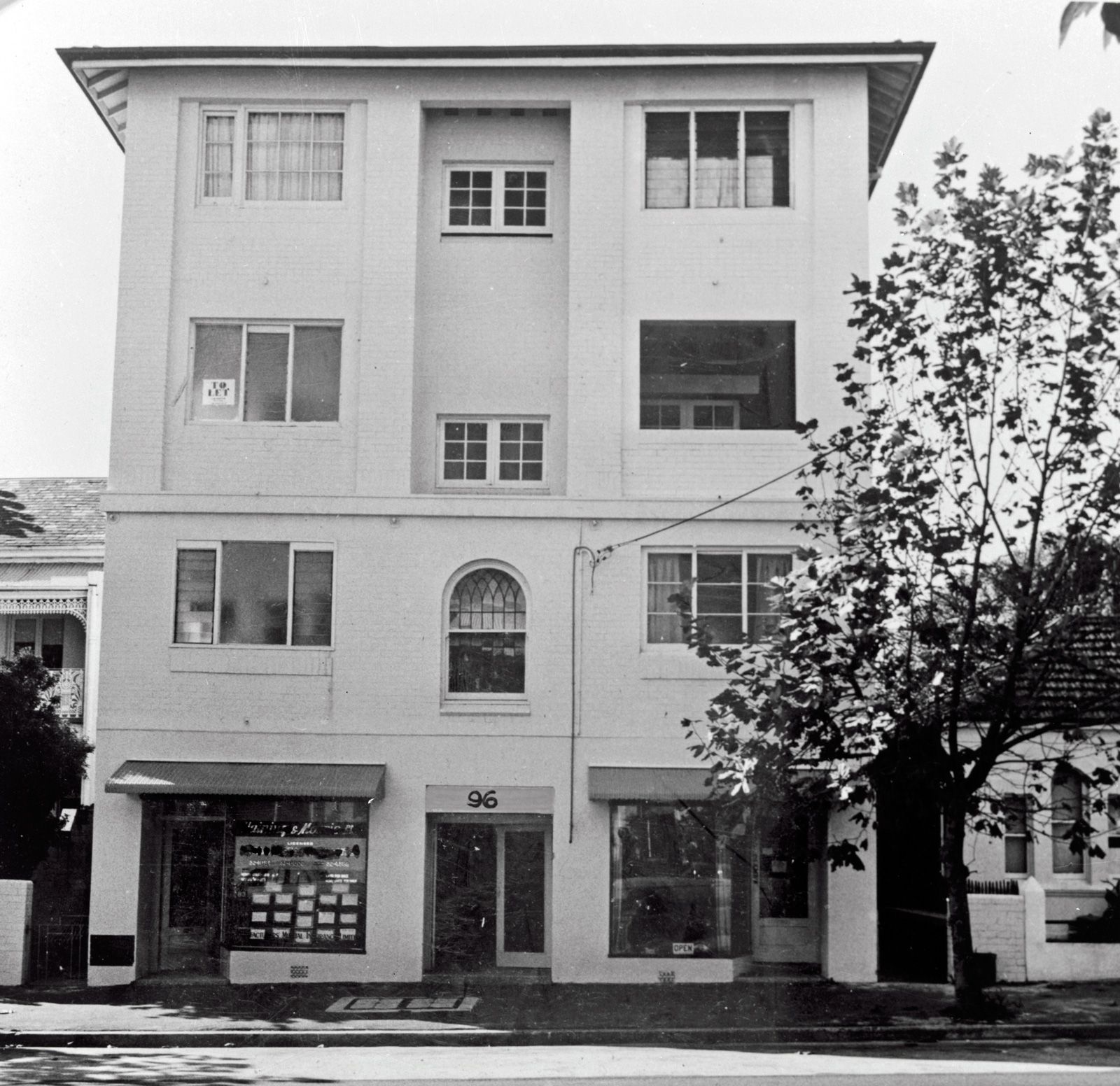 Front facade of an apartment building