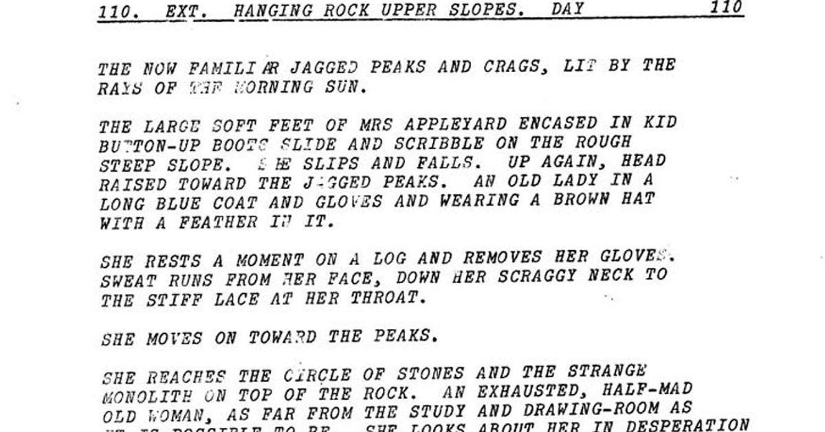 Final script page with original ending | NFSA