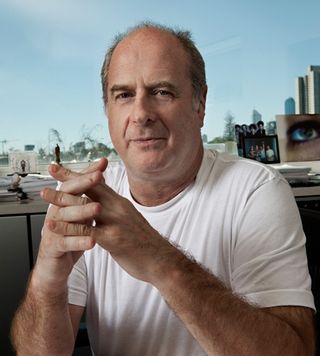 Head and shoulders shot of Australian music producer Michael Gudinski, circa 2009.