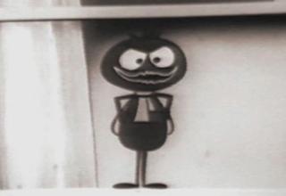 Black and white image of a cartoon fly.