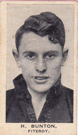 Football fan card from 1934 featuring player Haydn Bunton