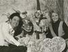 Norman Hetherington and Patricia Lovell on the set of Mr Squiggle with characters Mr Squiggle and Bill the Steamshovel