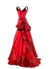 Back view of red satin dress worn by Nicole Kidman in Moulin Rouge!
