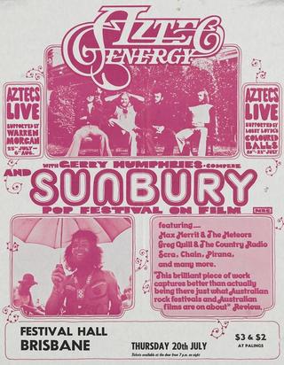 Two tone poster for the film of the Sunbury Music Festival