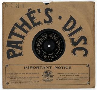 Record cover of Pathé disc 'Why do you think I look so gay'.