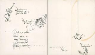 Good luck card from Norman to Pat wishing her all the best for the Sydney premiere of Picnic at Hanging Rock (1975).