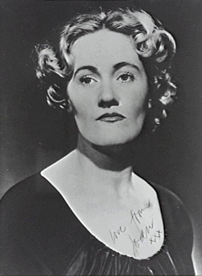 Head and shoulders portrait of Dame Joan Sutherland, signed love from Joan xxx