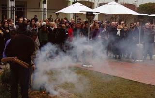 Smoking ceremony in the NFSA courtyard in 2008.