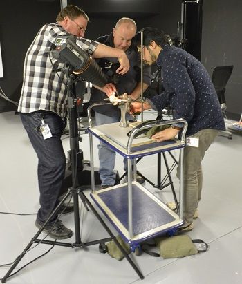 NFSA staff photographing the Kinora reel
