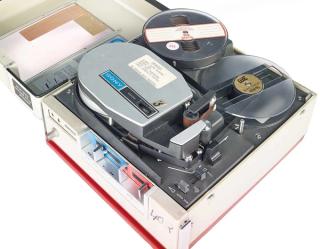 Inside the portable case for the Sony Videocorder.