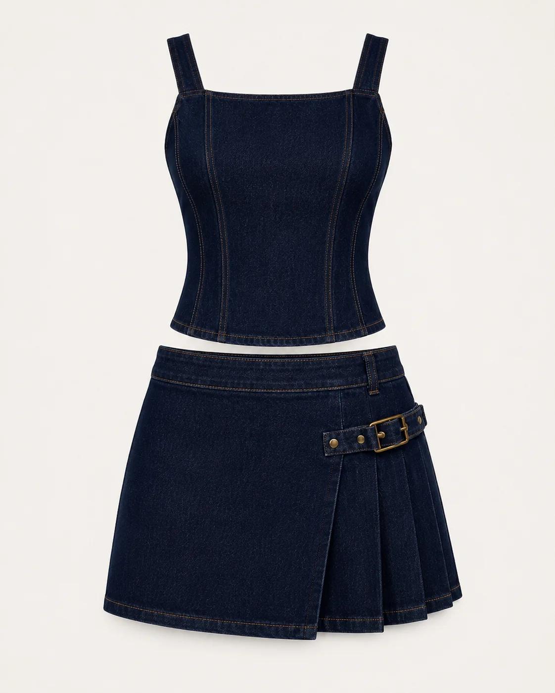 Dark Navy Denim Co-Ord Set