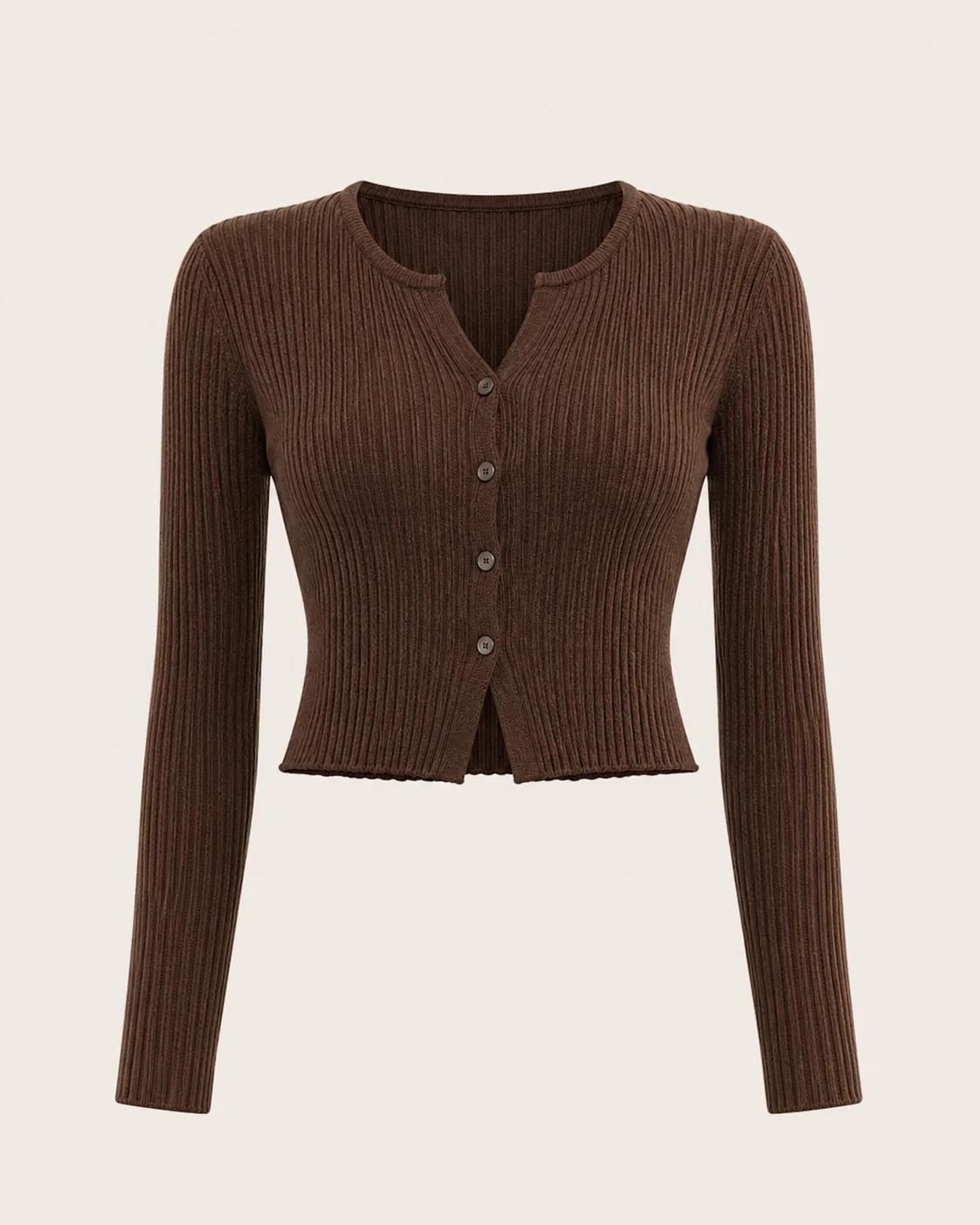 Mocha Rib Knit Top