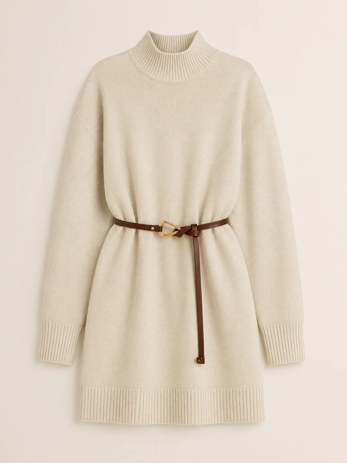 Aurielle Belted Knit Mini Dress
