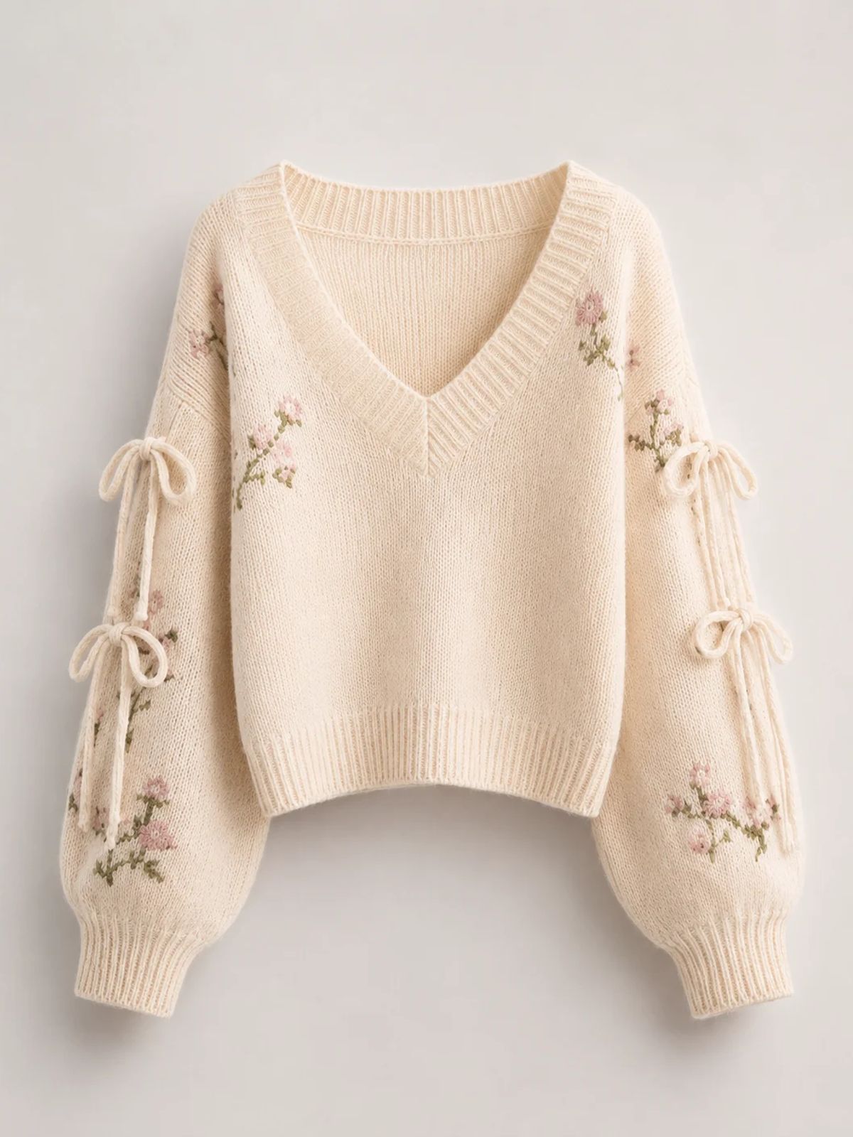 Soft Bloom Bow Knit Sweater