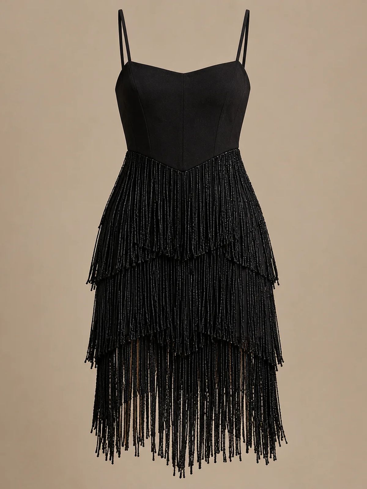 Midnight Fringe Flapper Dress