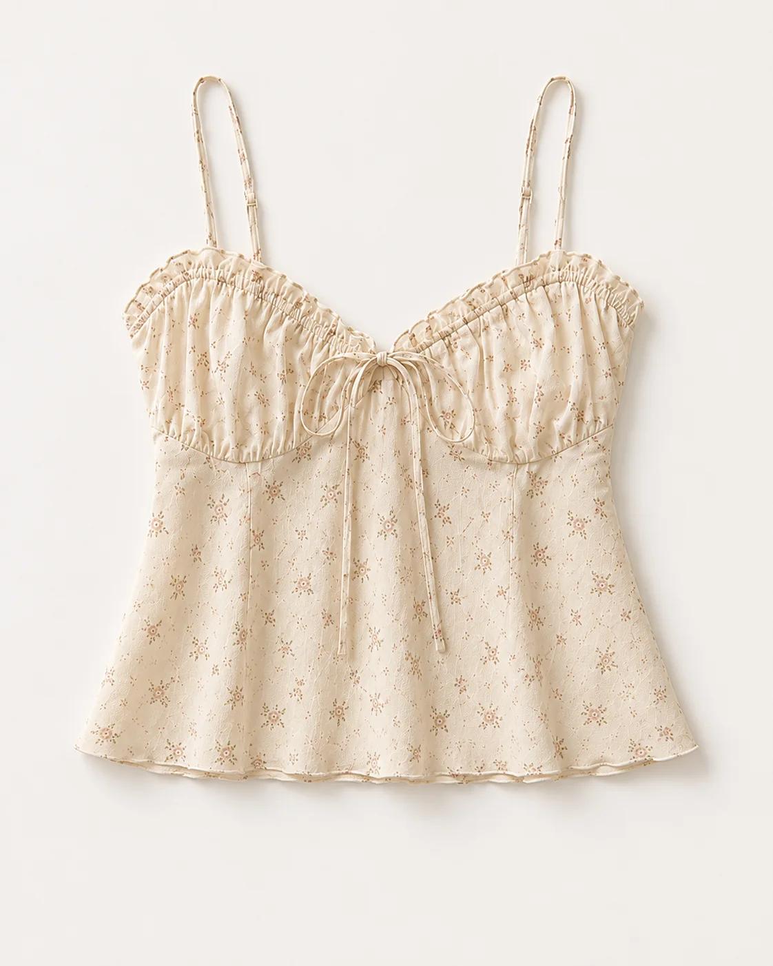 Vintage Floral Ruched Cami Top — view 1 of 4