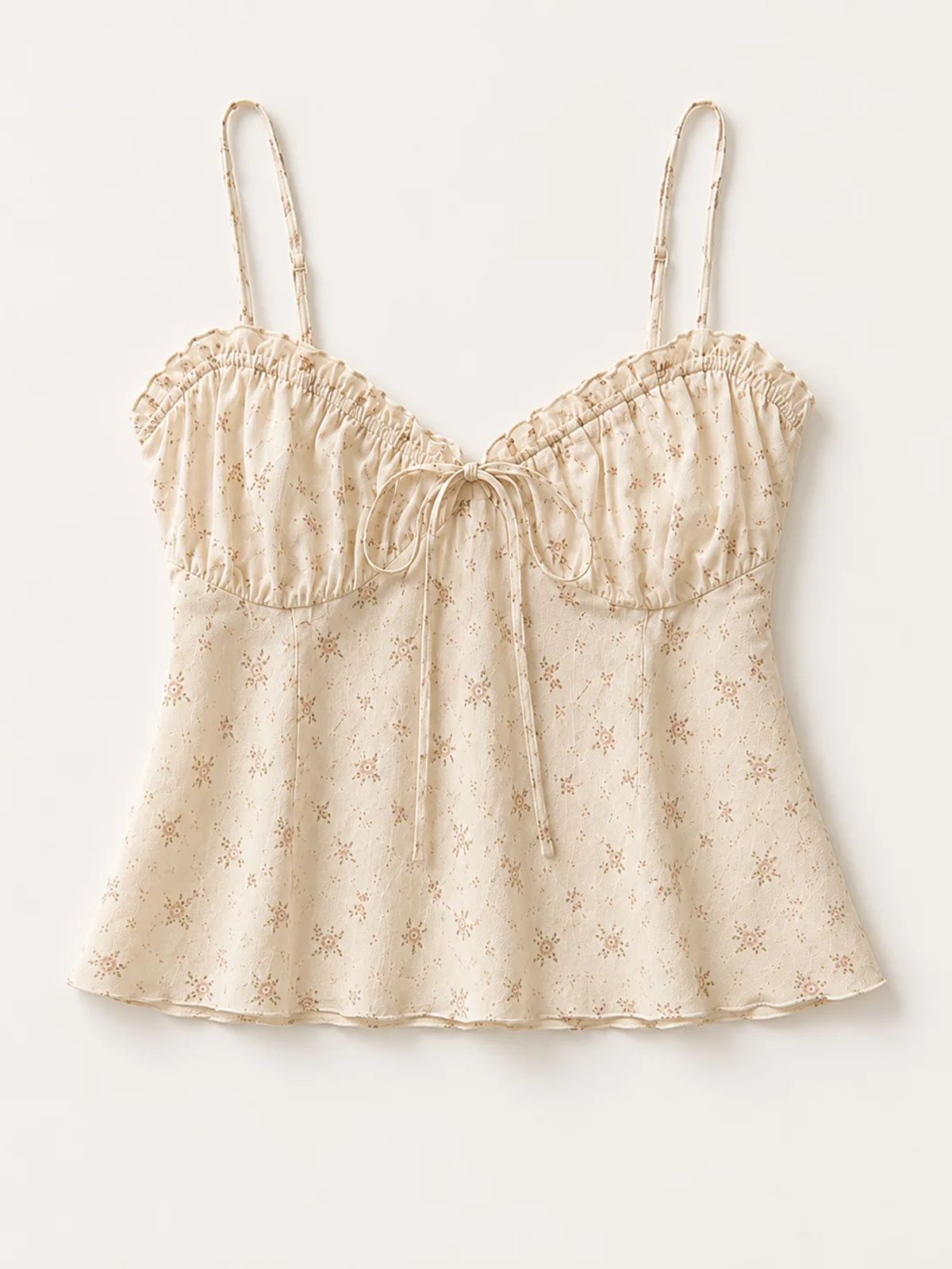 Vintage Floral Ruched Cami Top