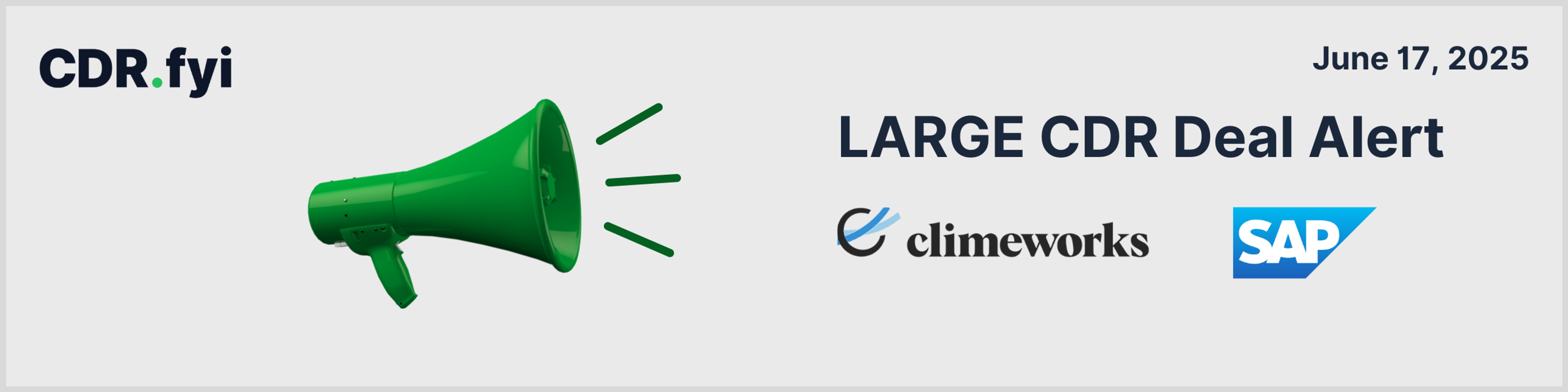 🚨 Large CDR Deal Alert! 🚨 Climeworks Solutions <> SAP blog post image
