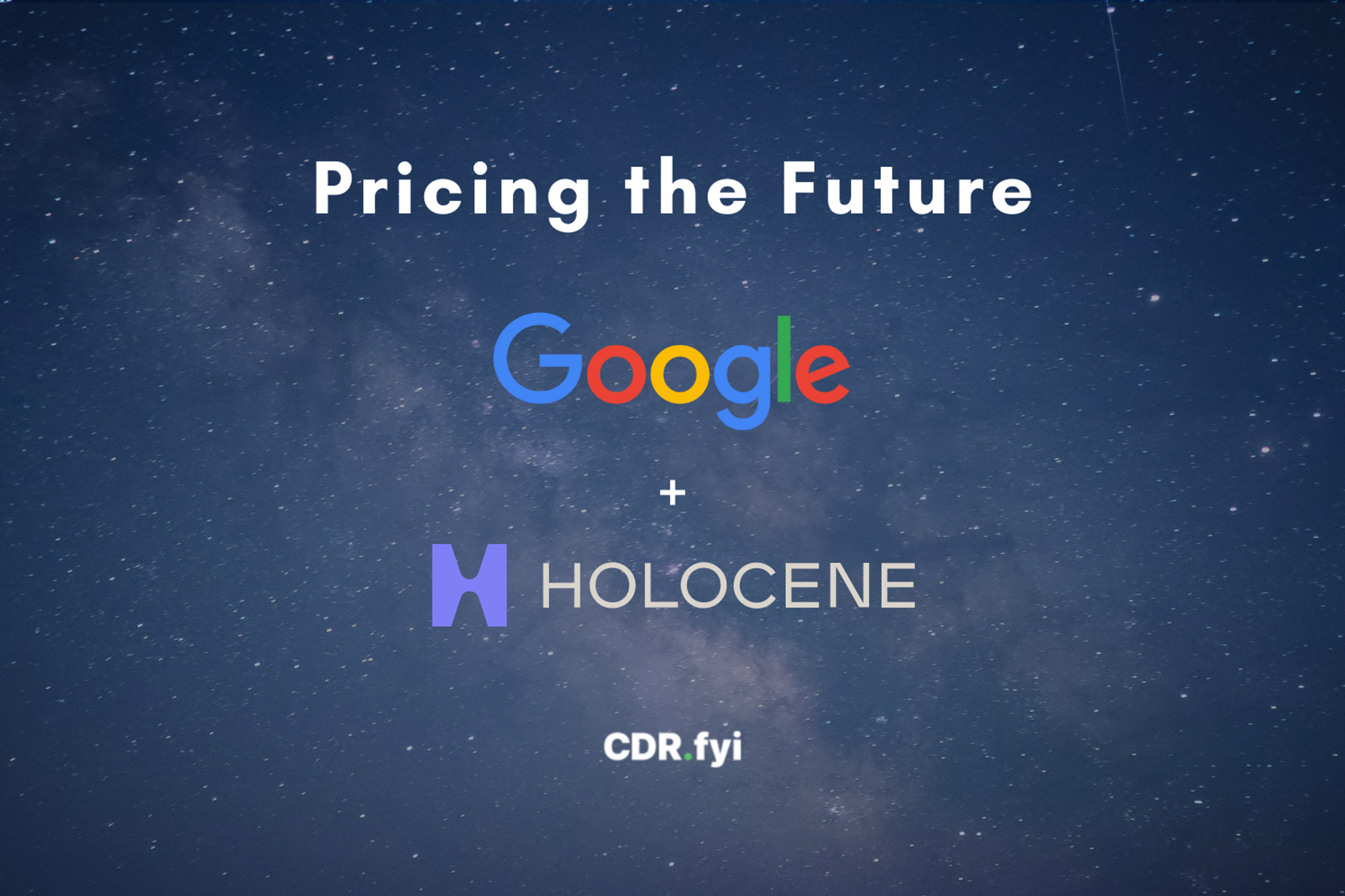 The Google - Holocene Deal:  Pricing the Future blog post image