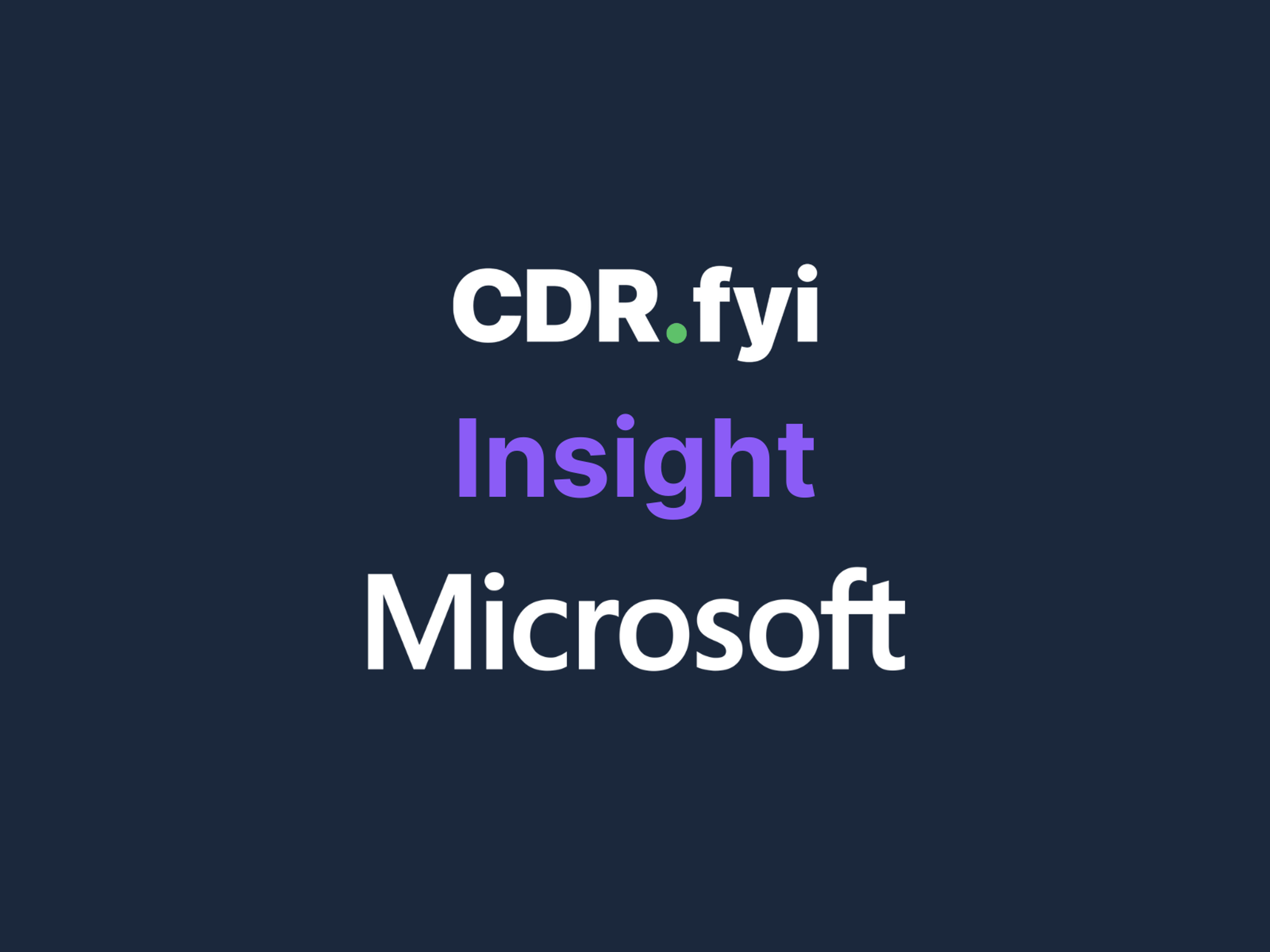 CDR.fyi Insight - Microsoft blog post image