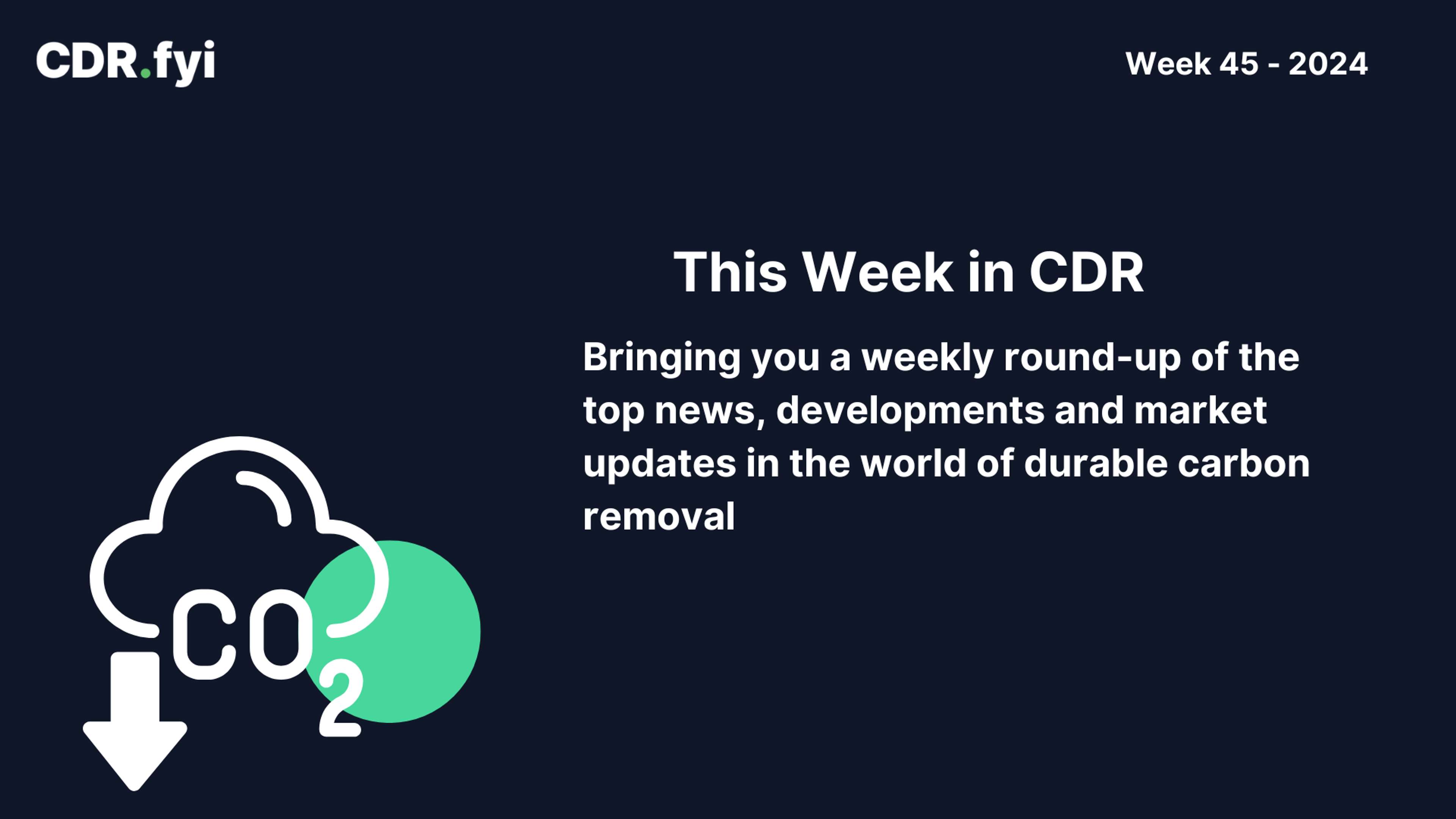 This Week in CDR - Week 45, 2024 blog post image