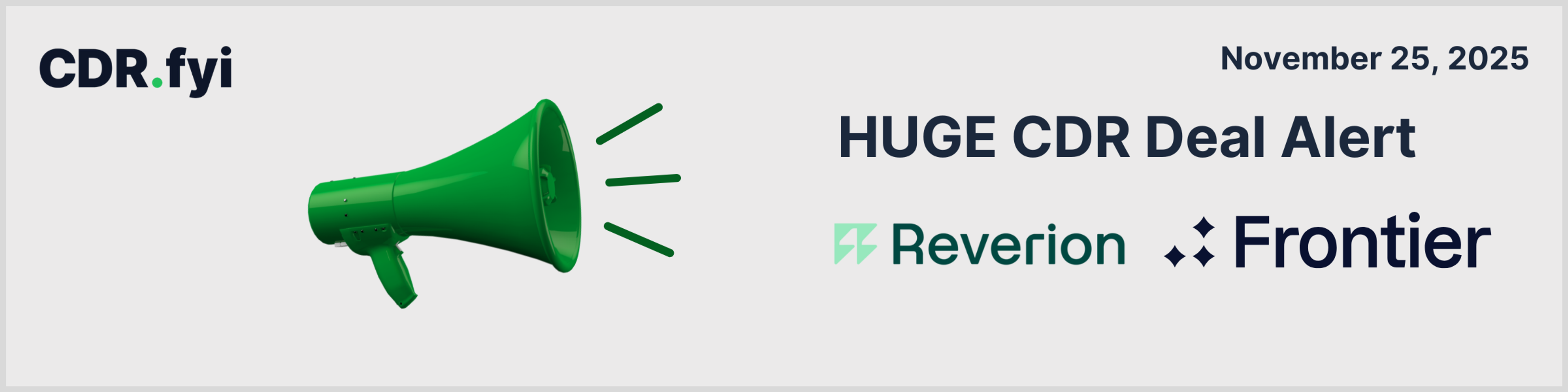 🚨 Huge CDR Deal Alert! 🚨 Reverion <> Frontier blog post image