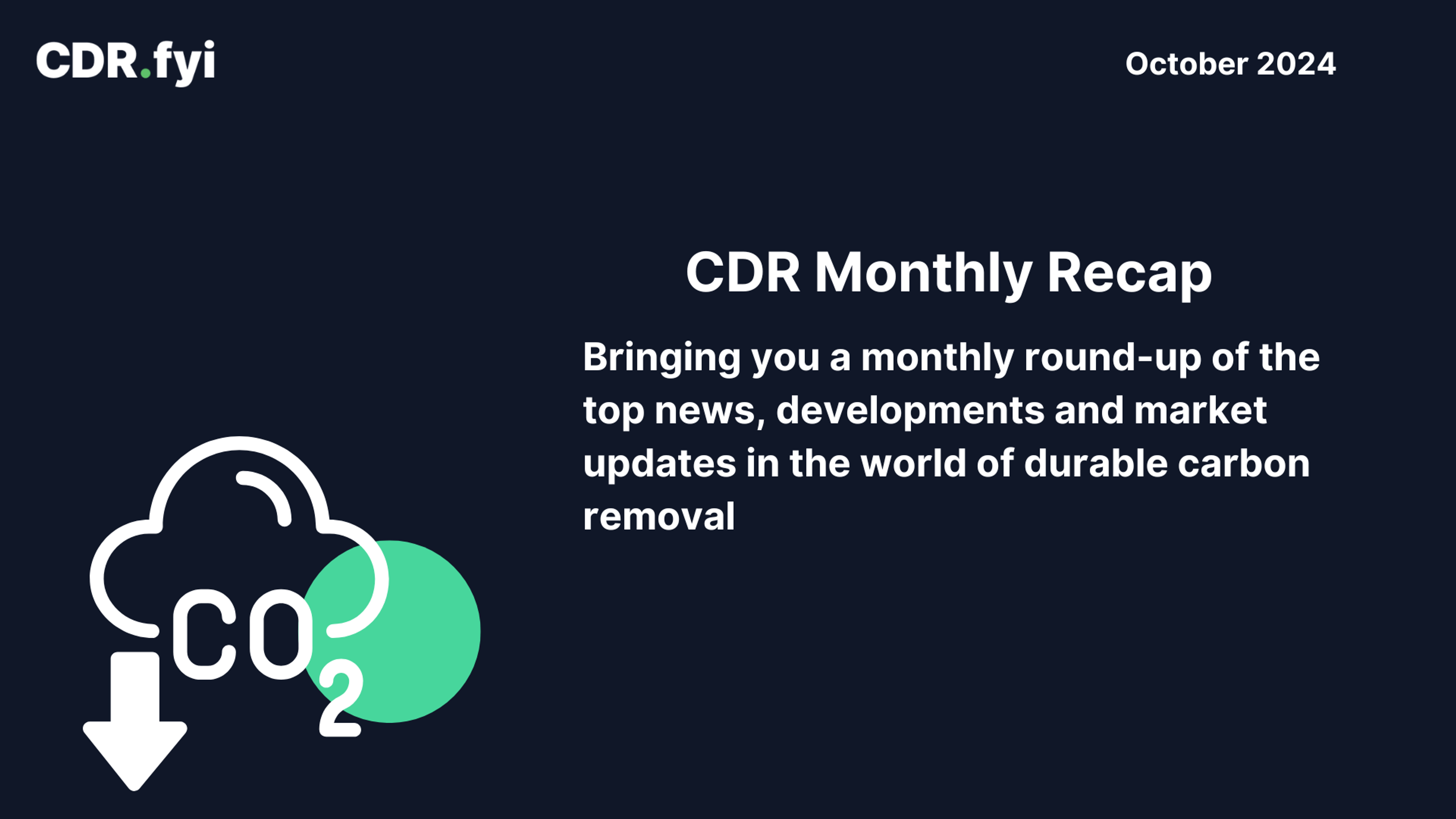 CDR Monthly Recap - October 2024 blog post image