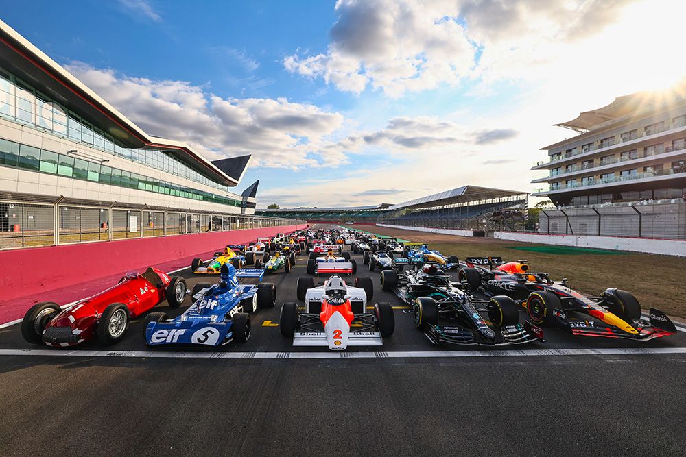 74 years of motorsport history gathered together on a single grid with a car raced by every one of the 34 world champions.