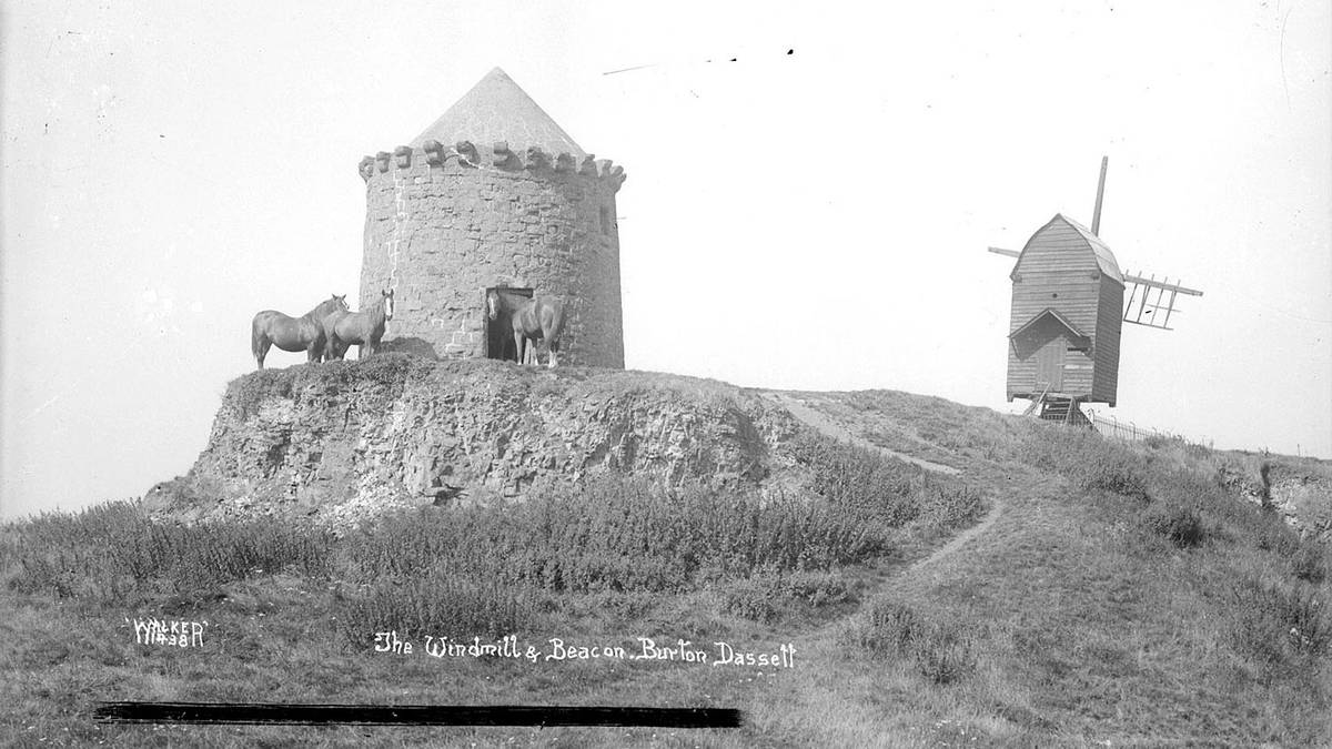 Historic photograph of Burton Dassett beacon