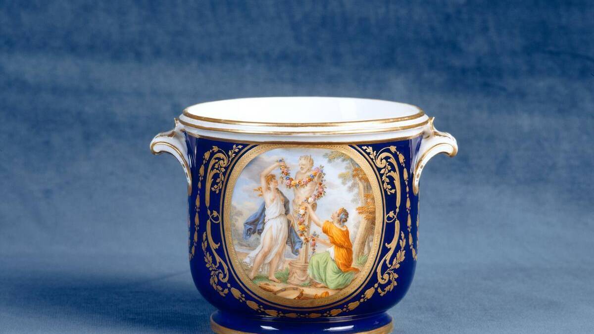 Sevres Wine Cooler, 1792, in the Porcelain Lobby at Upton House, Warwickshire