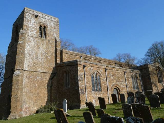 Exterior of All Saints Church, Burton Dassett, 2018